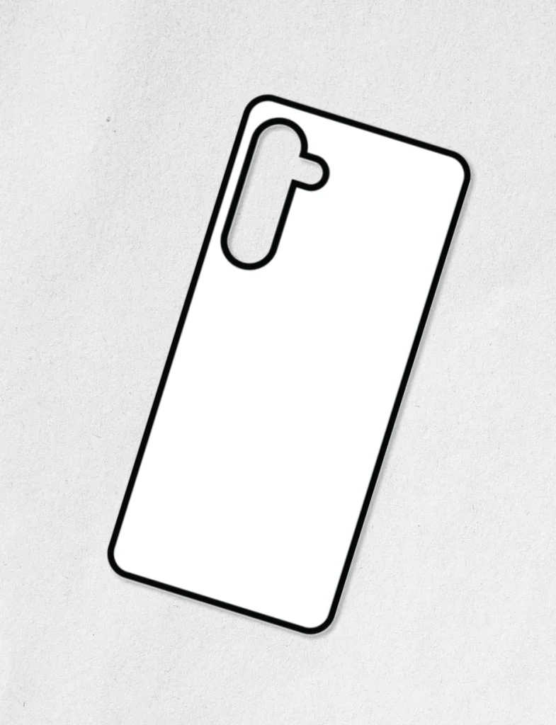 Coque Samsung vierge pour création sur mesure, base blanche brillante pour impression photo par sublimation.